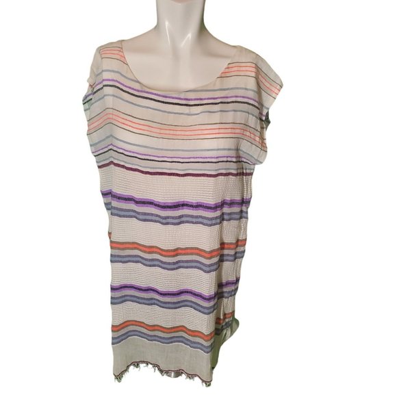 Lemlem Striped Boho Gauzy Tunic Dress Caftan Swim Cover Lightweight sz S $295 - Picture 5 of 9